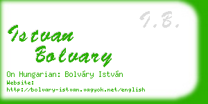 istvan bolvary business card